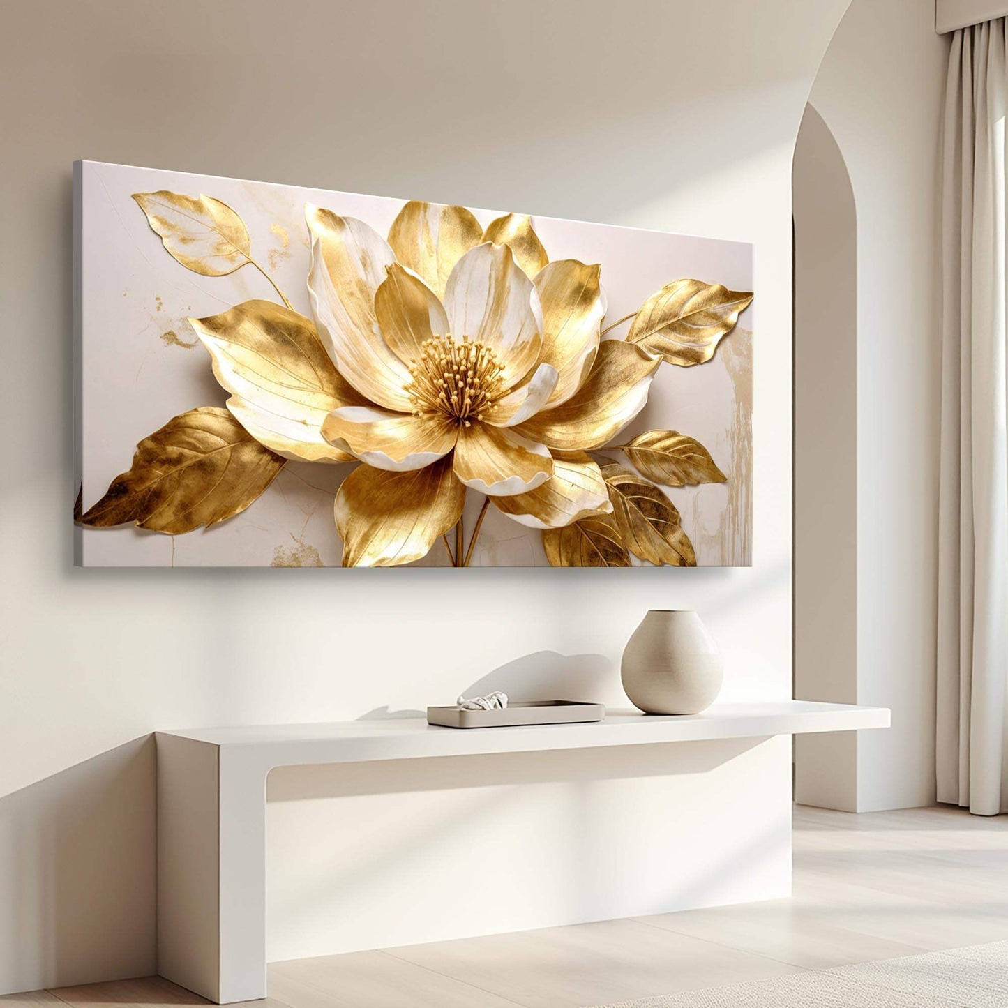 Golden Dandelion Minimalist Abstract Wall Art VIII - Tailored Canvases - Flyclothing LLC