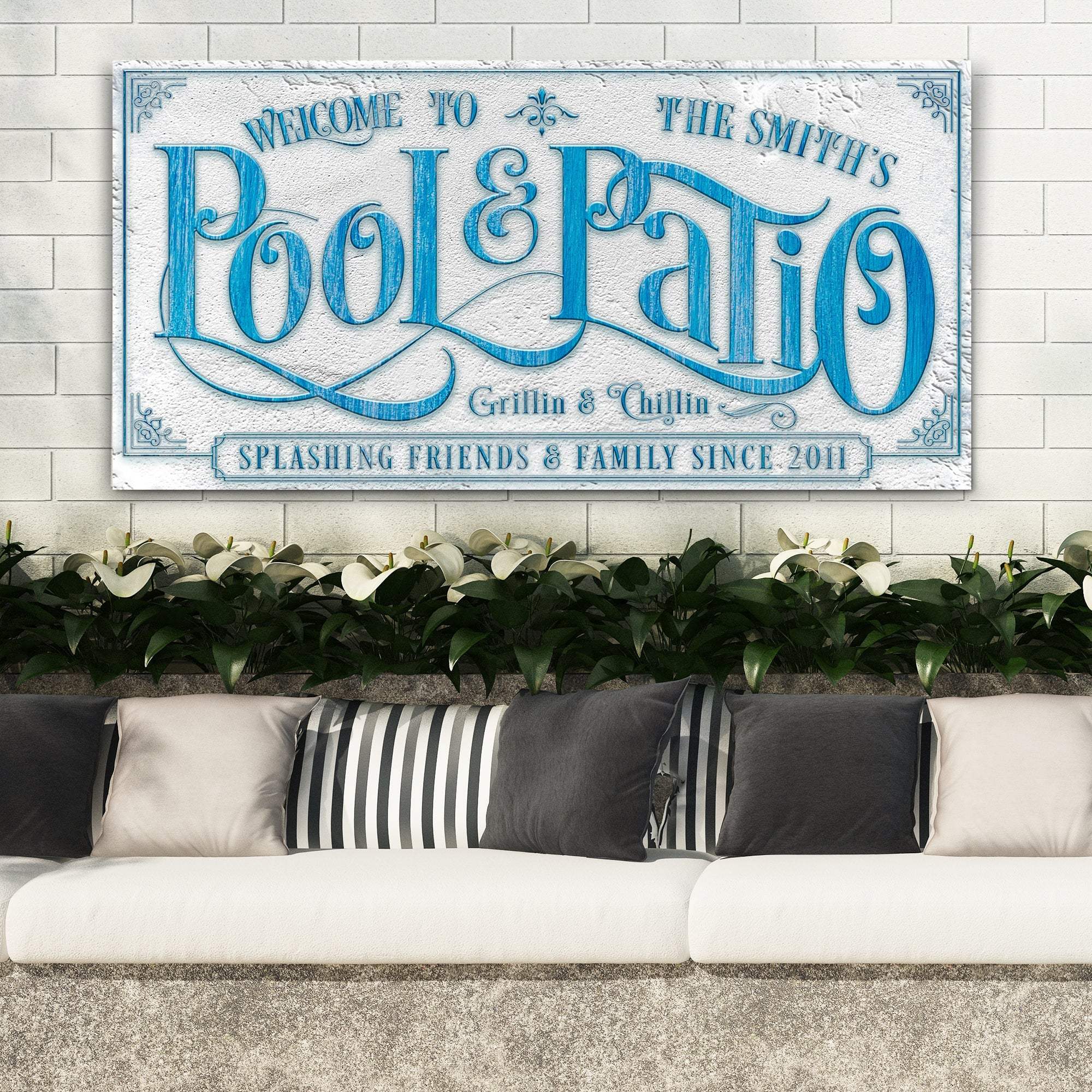 Personalized Swimming Pool Sign - Tailored Canvases - Flyclothing LLC