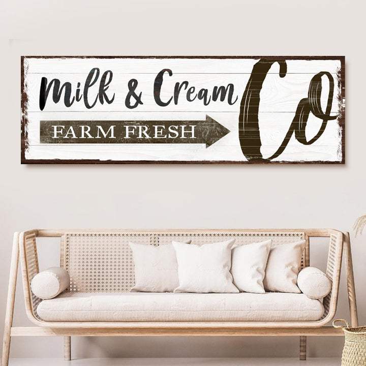 Farm Fresh Milk And Cream Co Sign - Tailored Canvases - Flyclothing LLC