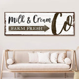Farm Fresh Milk And Cream Co Sign - Tailored Canvases - Flyclothing LLC