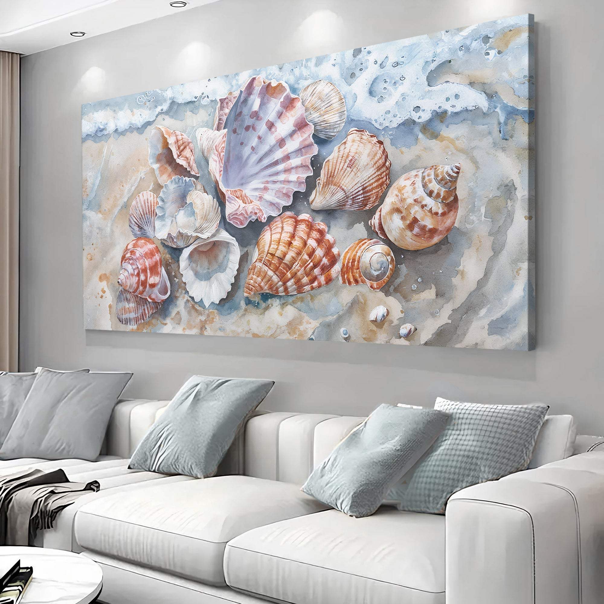 Sea Shells Modern Coastal Wall Art - Tailored Canvases - Flyclothing LLC