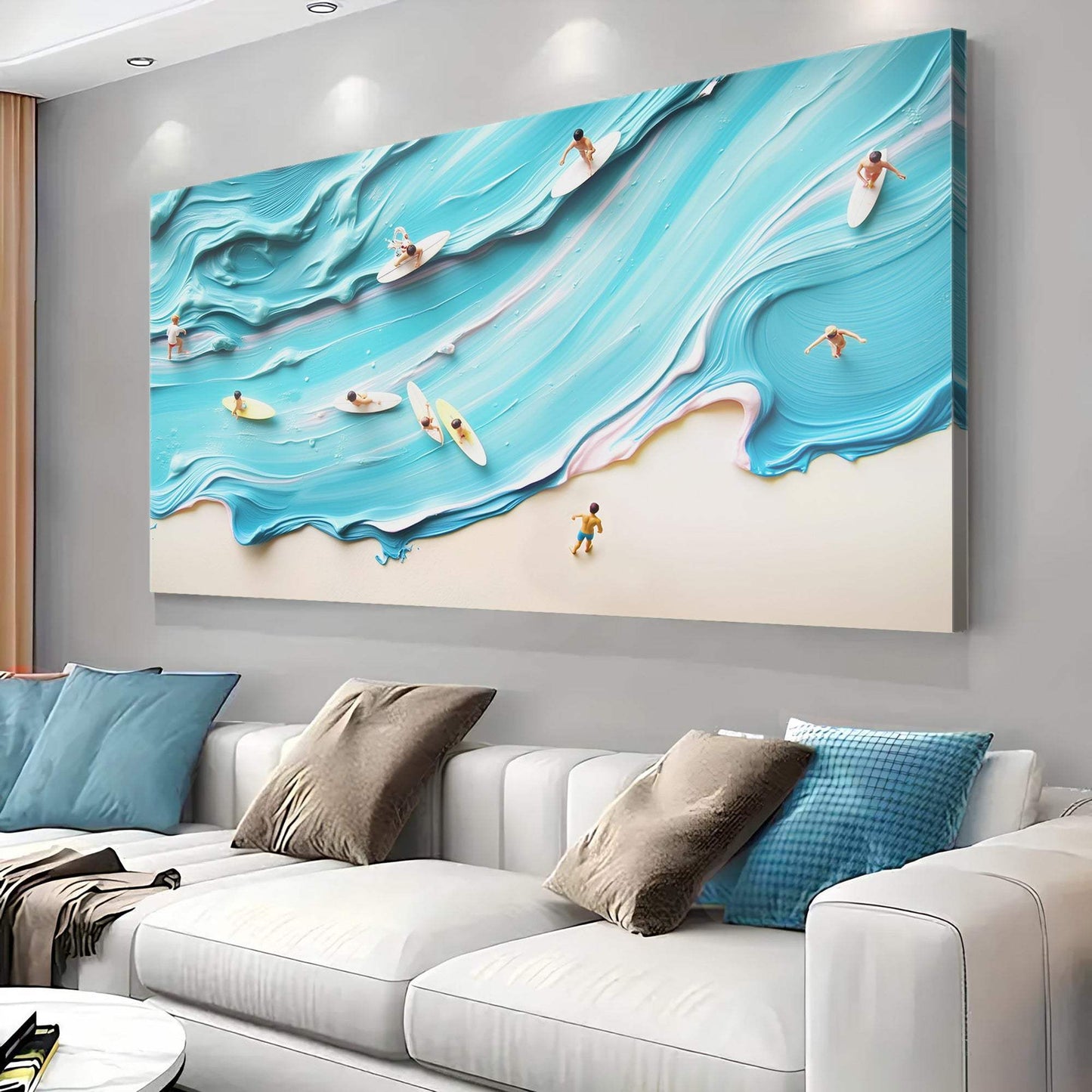 Abstract Aerial View Beach Wall Art - Tailored Canvases - Flyclothing LLC