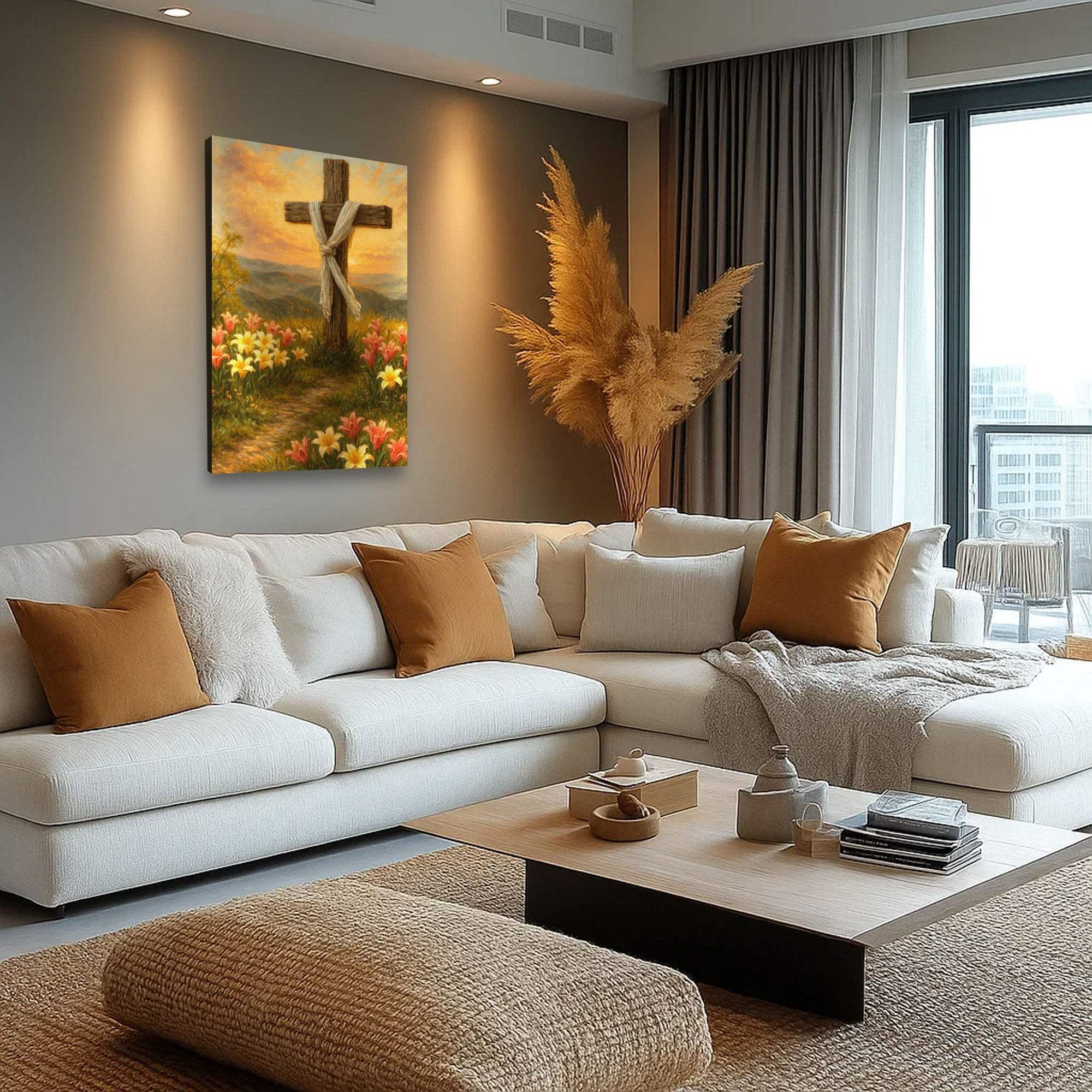Cross and Flowers Faith Wall Art III - Tailored Canvases - Flyclothing LLC