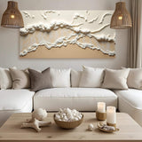 Beige Abstract Ocean Waves Wall Art - Tailored Canvases - Flyclothing LLC