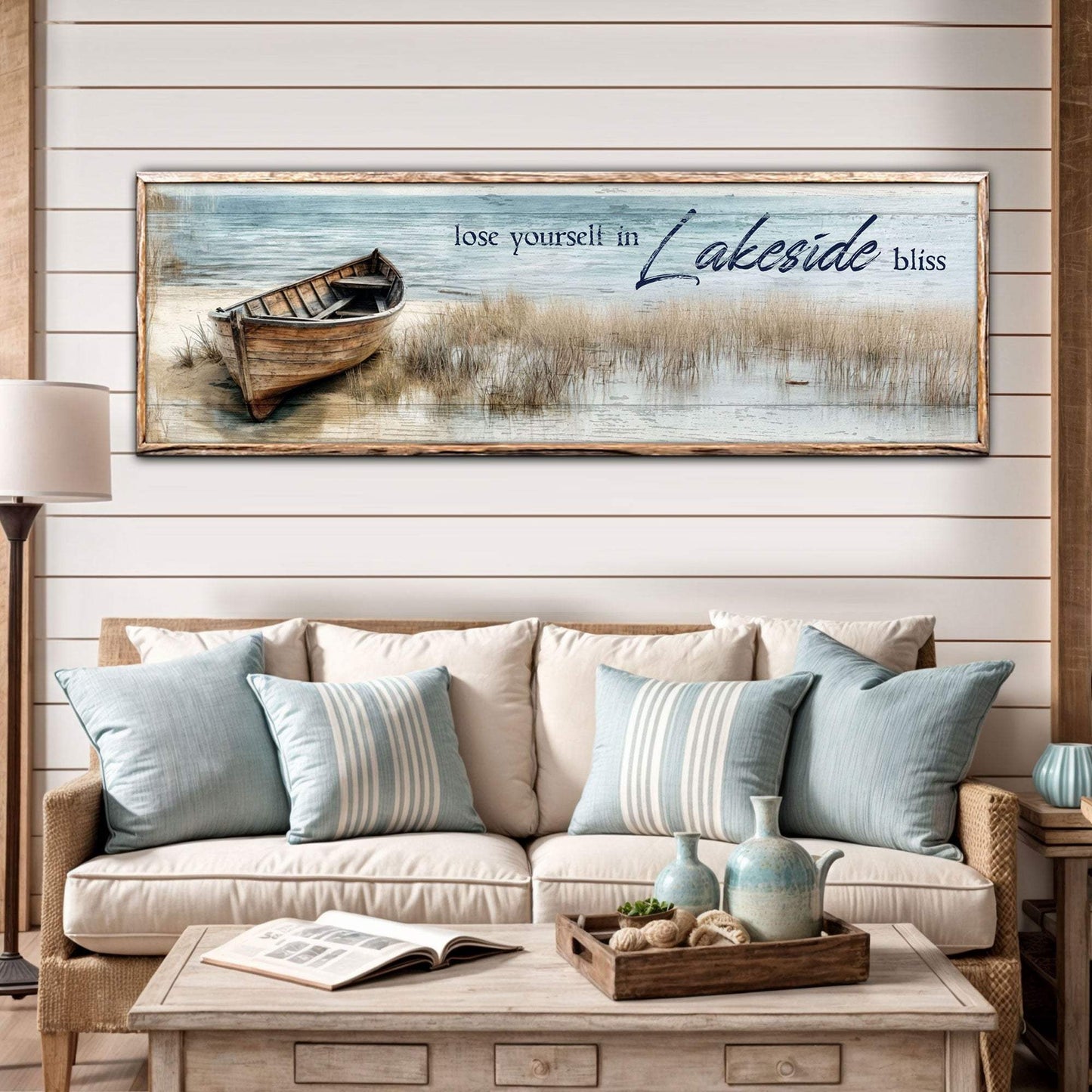 Lose Yourself in Lakeside Bliss Lake House Coastal Sign II - Tailored Canvases - Flyclothing LLC