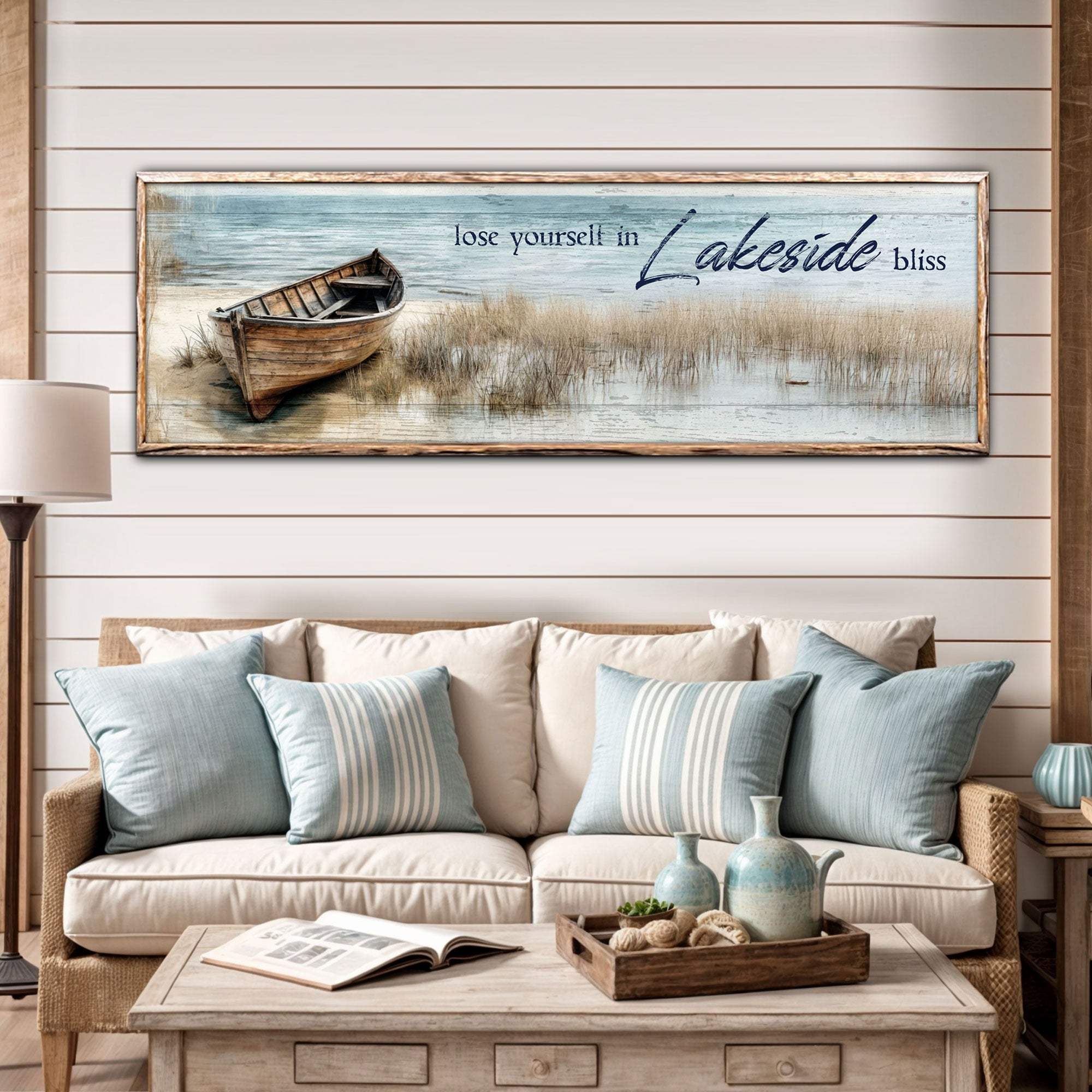 Lose Yourself in Lakeside Bliss Lake House Coastal Sign II - Tailored Canvases - Flyclothing LLC