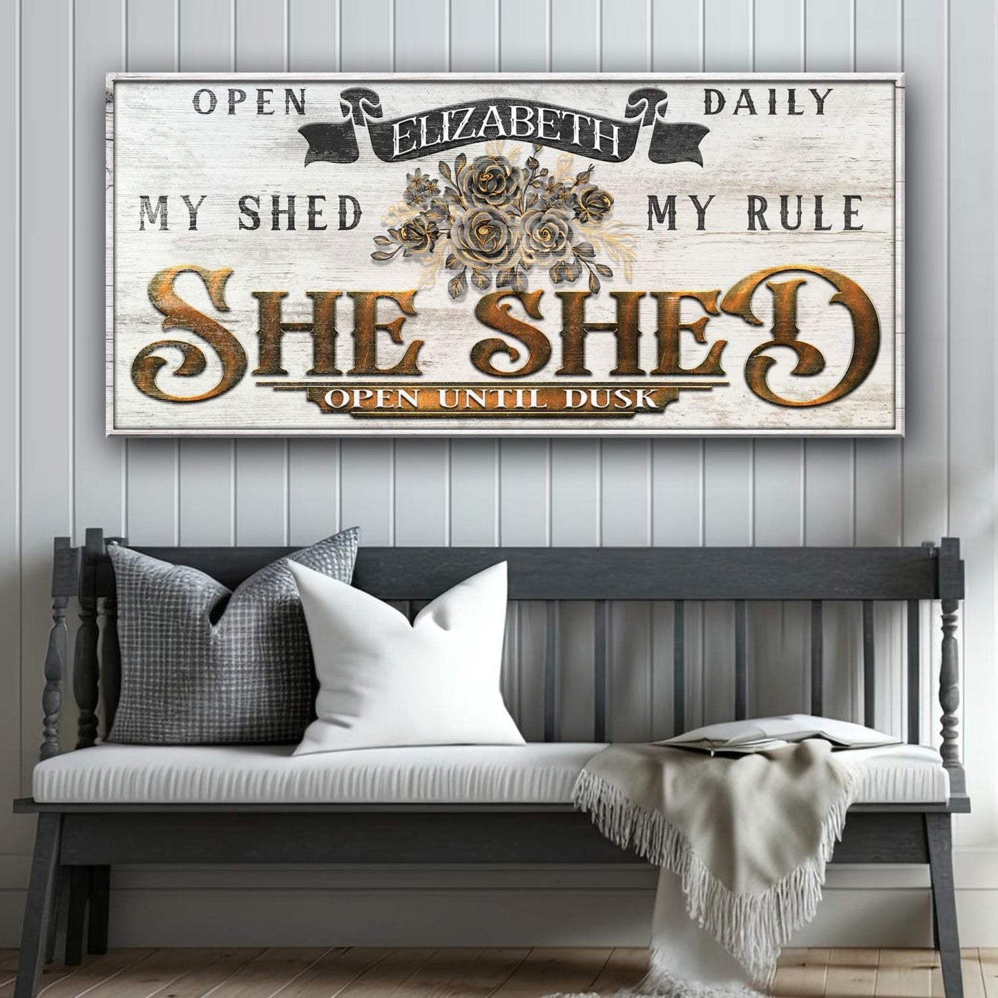 Personalized She Shed Sign X - Tailored Canvases - Flyclothing LLC