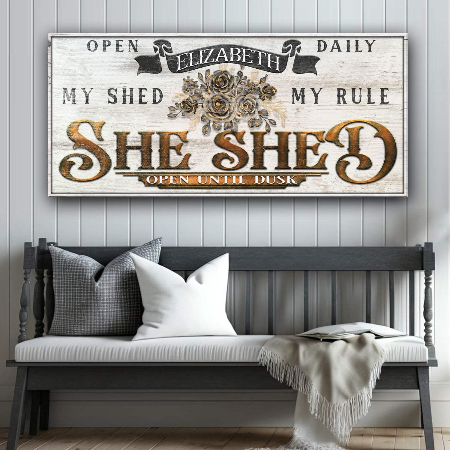 Personalized She Shed Sign X - Tailored Canvases - Flyclothing LLC