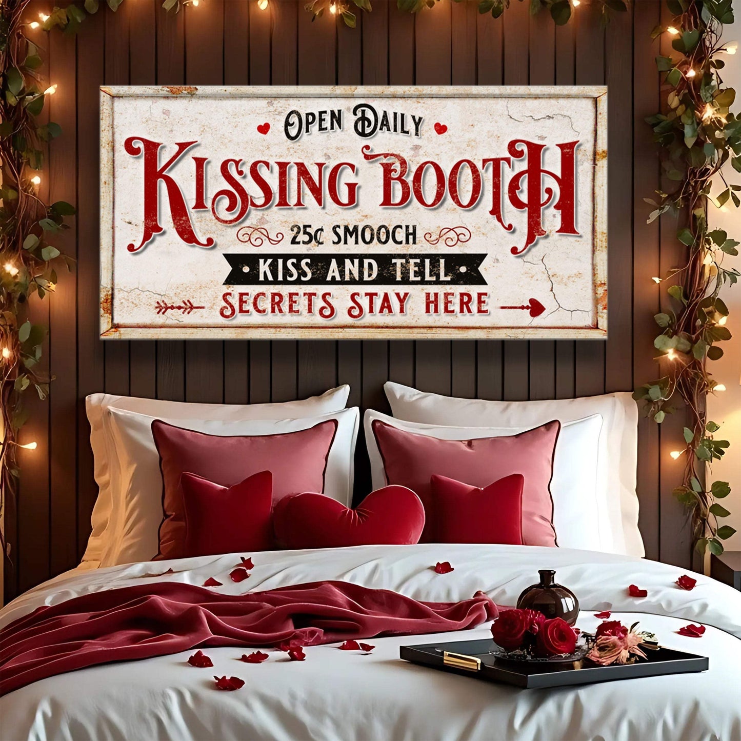 Vintage Rustic Kissing Booth Sign IV - Tailored Canvases - Flyclothing LLC