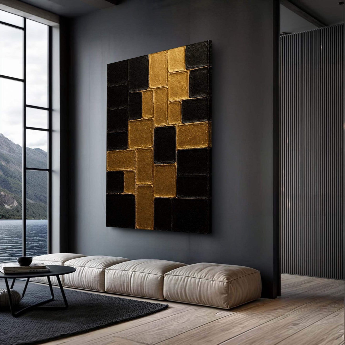 Contemporary Black and Gold Wall Art II - Tailored Canvases - Flyclothing LLC