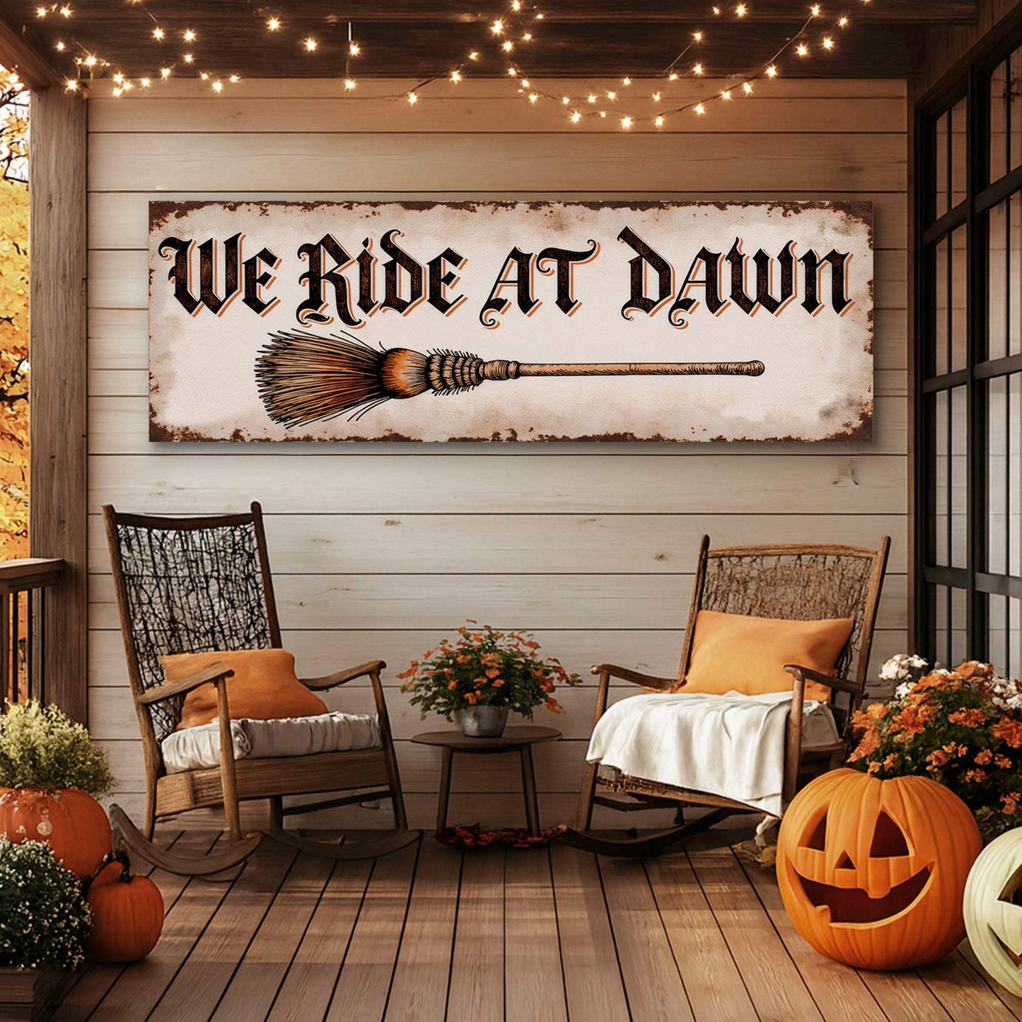 We Ride At Dawn Halloween Wall Sign - Tailored Canvases - Flyclothing LLC