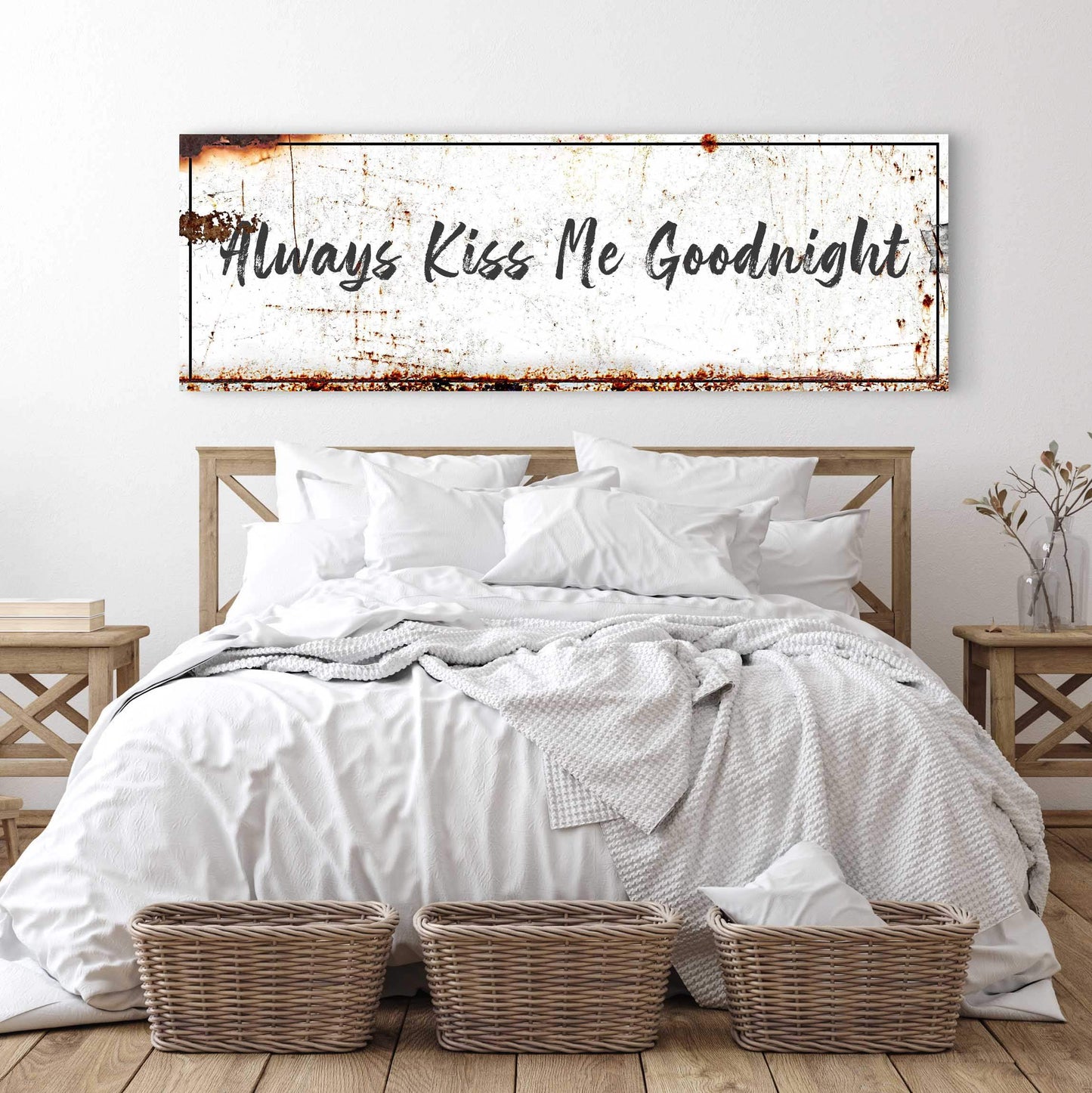 Always Kiss Me Goodnight Sign - Tailored Canvases - Flyclothing LLC