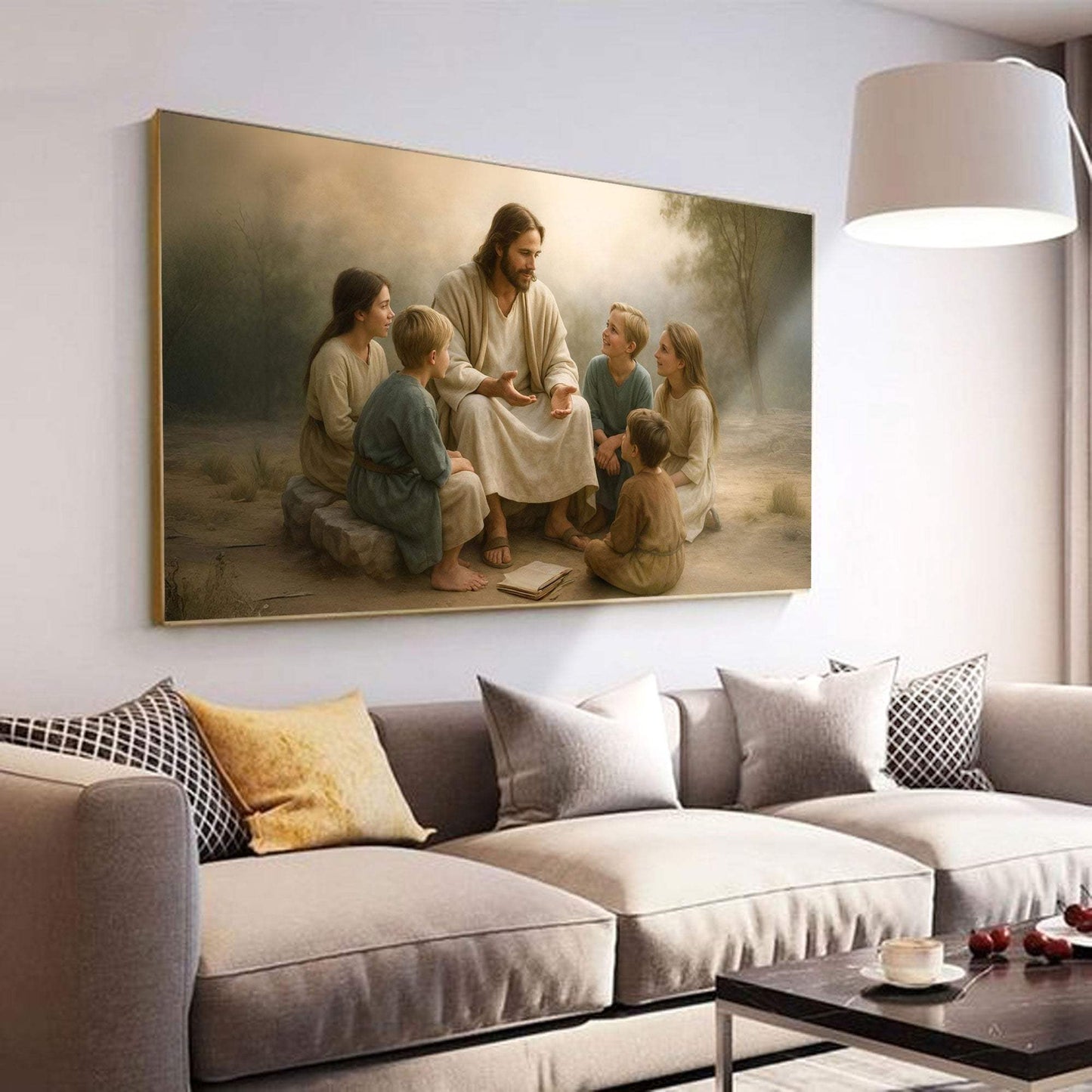 Jesus with Children Faith Wall Art III - Tailored Canvases - Flyclothing LLC