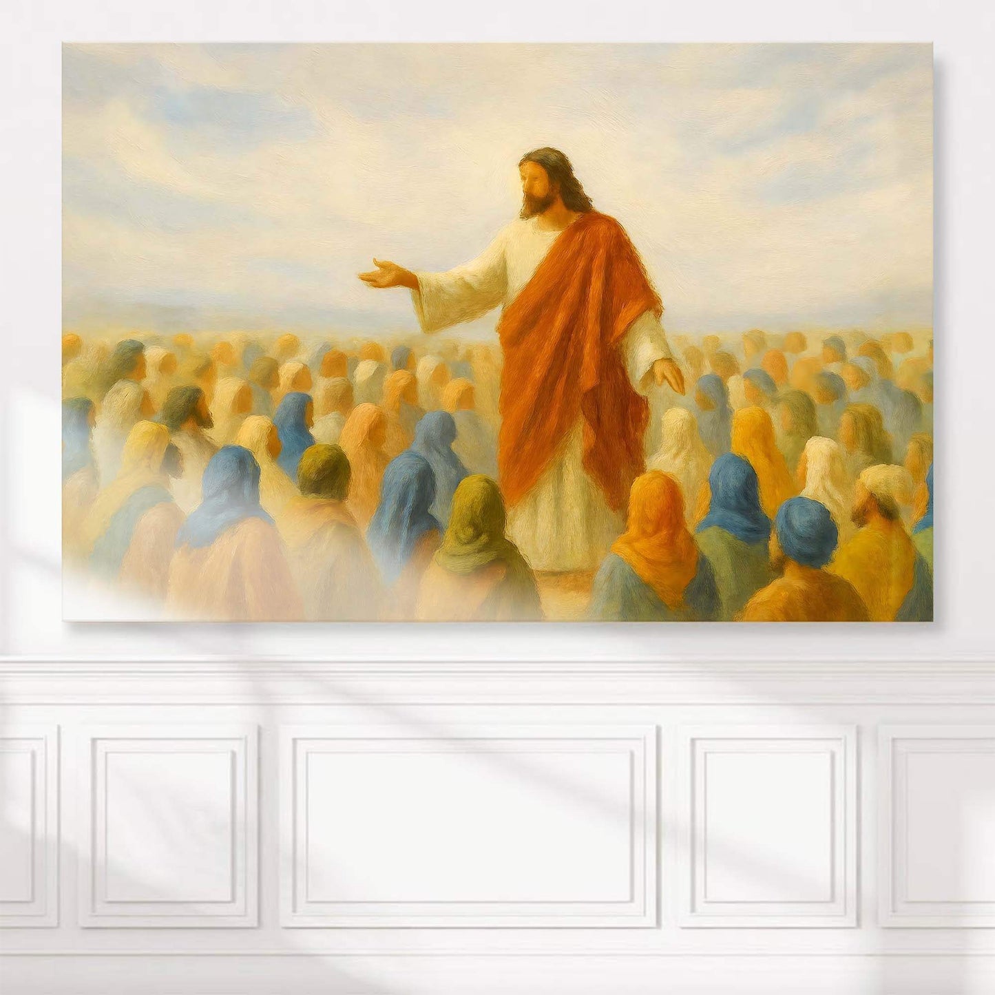 Jesus Speaking To Crowd Faith Wall Art II - Tailored Canvases - Flyclothing LLC