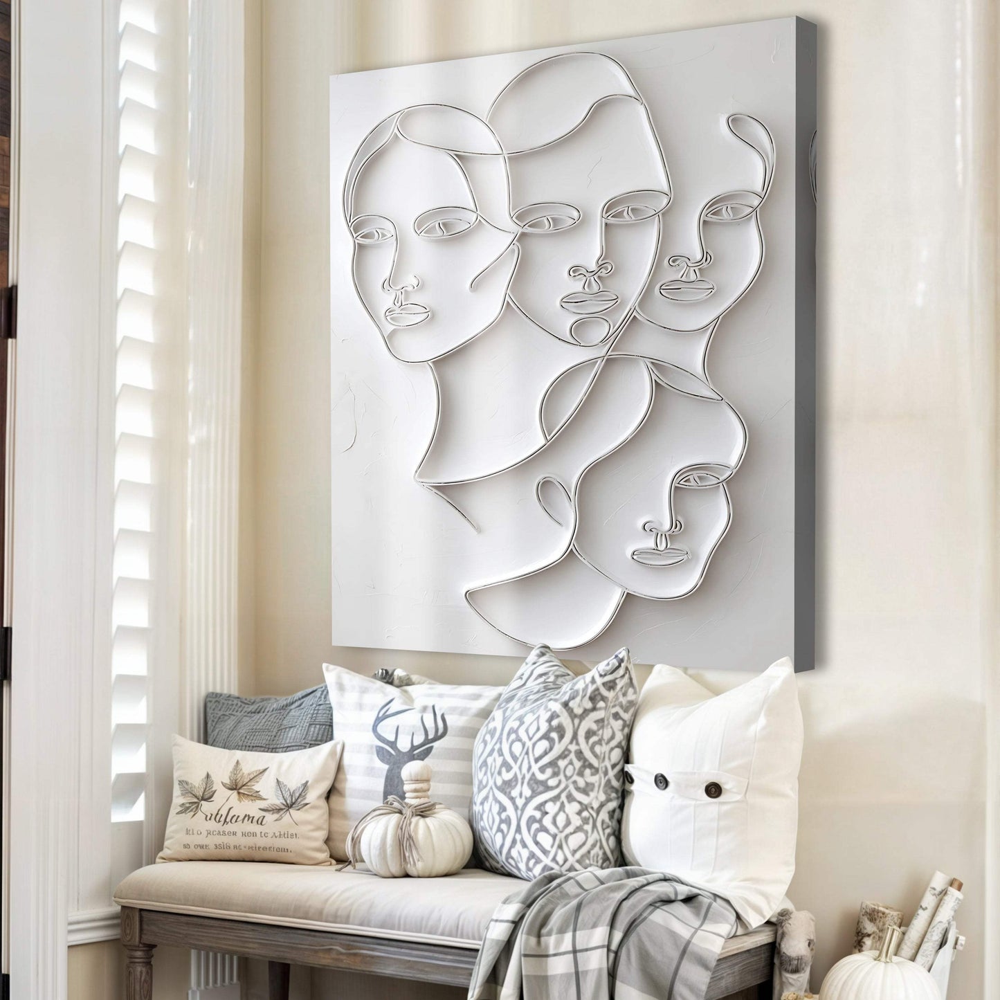 3D Minimalist Faces Wall Art - Tailored Canvases - Flyclothing LLC