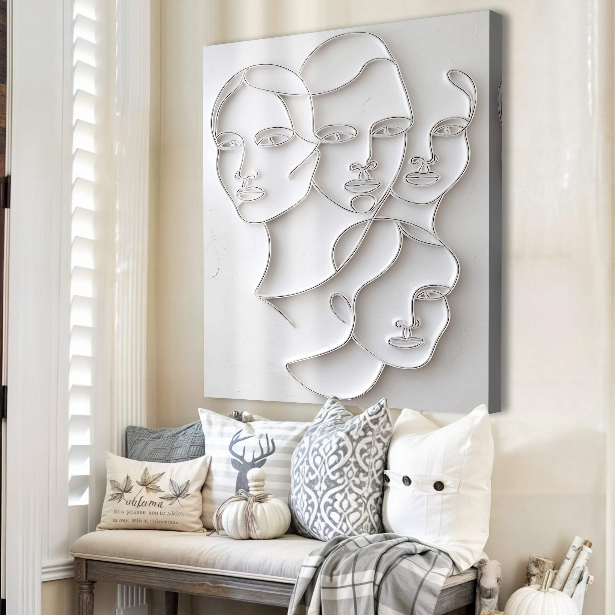 3D Minimalist Faces Wall Art - Tailored Canvases - Flyclothing LLC