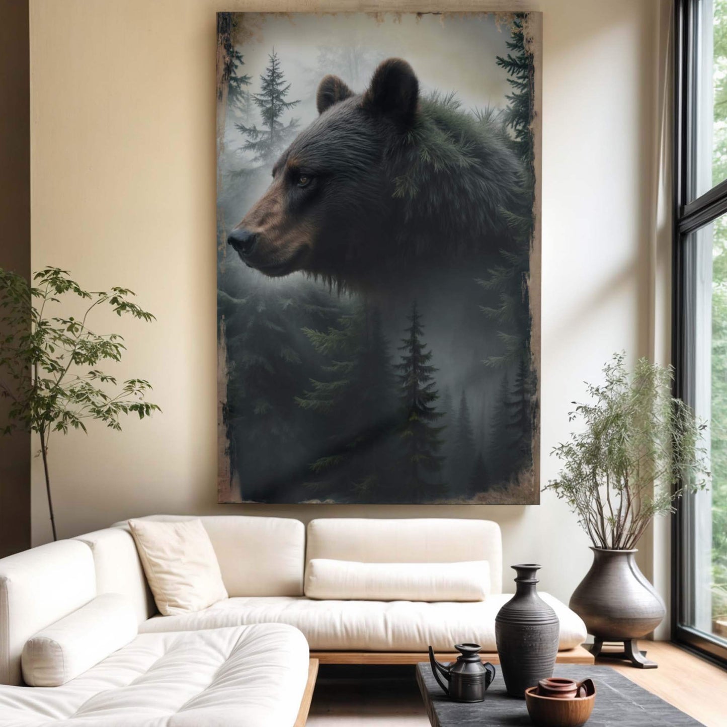 Black Bear Exposure Wall Art - Tailored Canvases - Flyclothing LLC