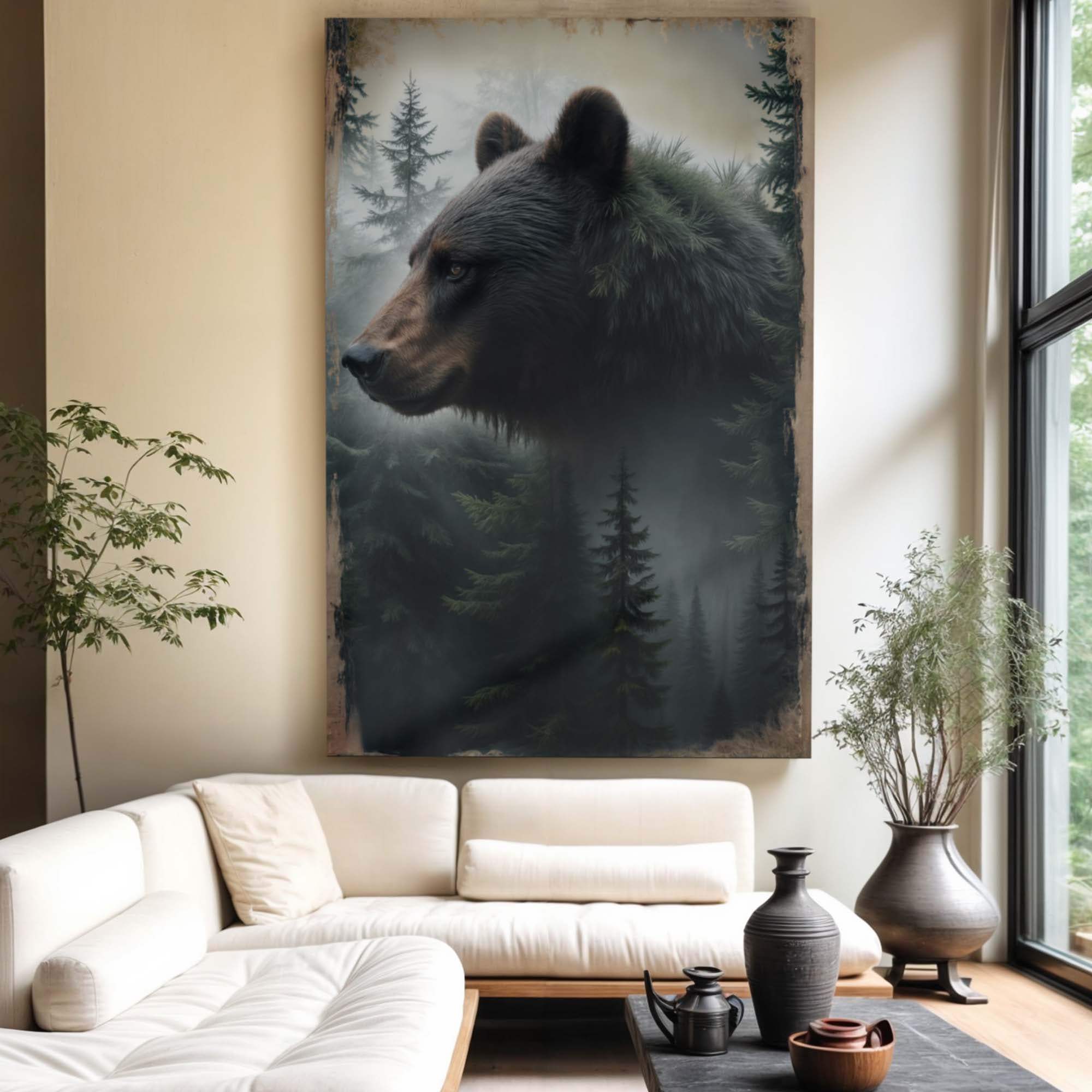 Black Bear Exposure Wall Art - Tailored Canvases - Flyclothing LLC
