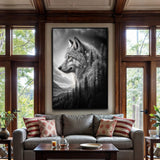 Wolf Double Exposure Wall Art II - Tailored Canvases - Flyclothing LLC