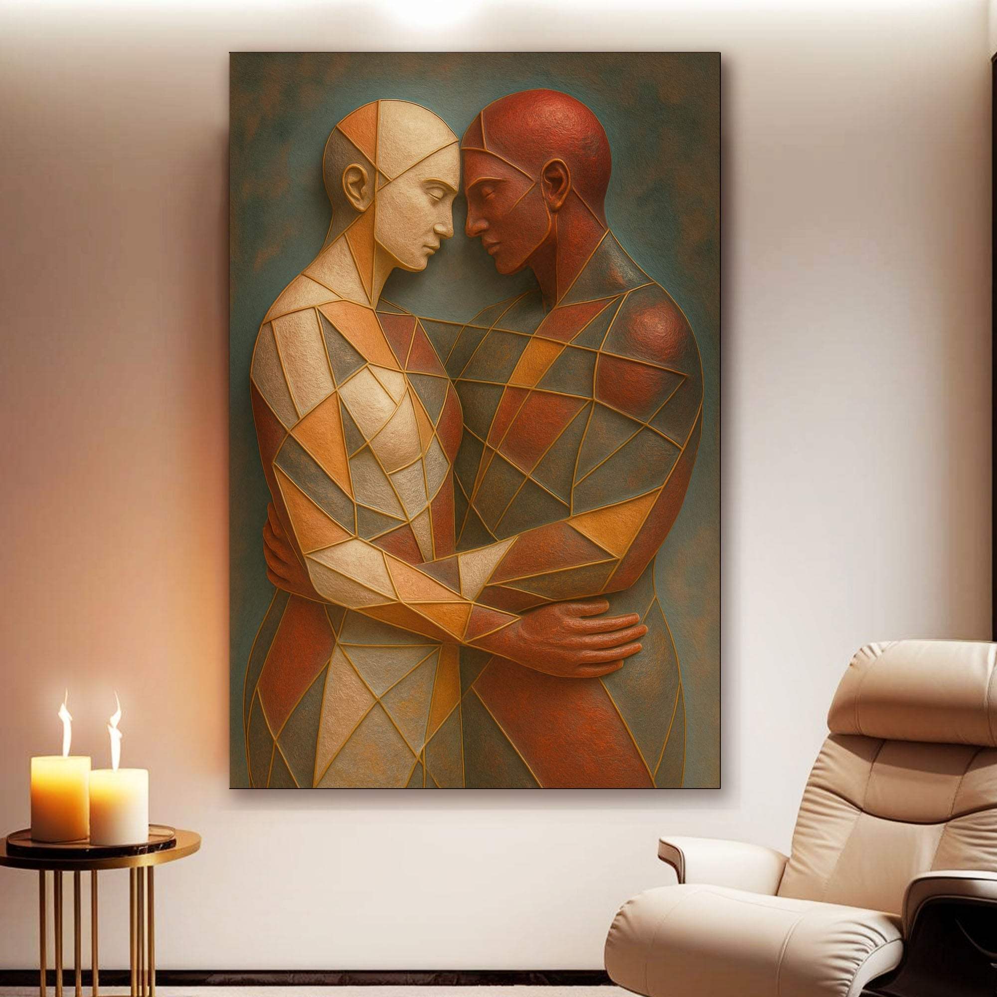 Embrace of Geometry Abstract Wall Art III - Tailored Canvases - Flyclothing LLC