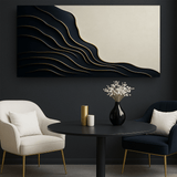 Black and Gold Minimalist Abstract Wall Art - Tailored Canvases - Flyclothing LLC
