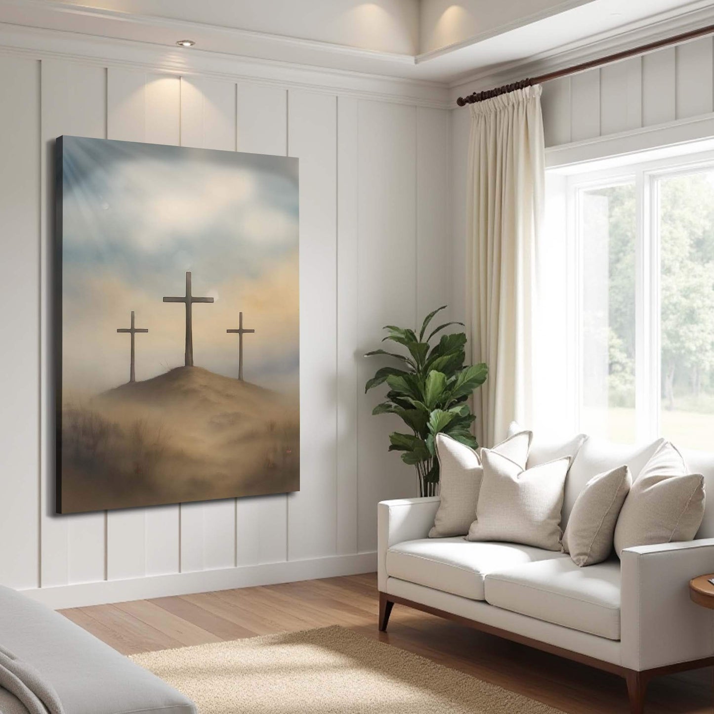 Three Crosses on Calvary Faith Wall Art II - Tailored Canvases - Flyclothing LLC