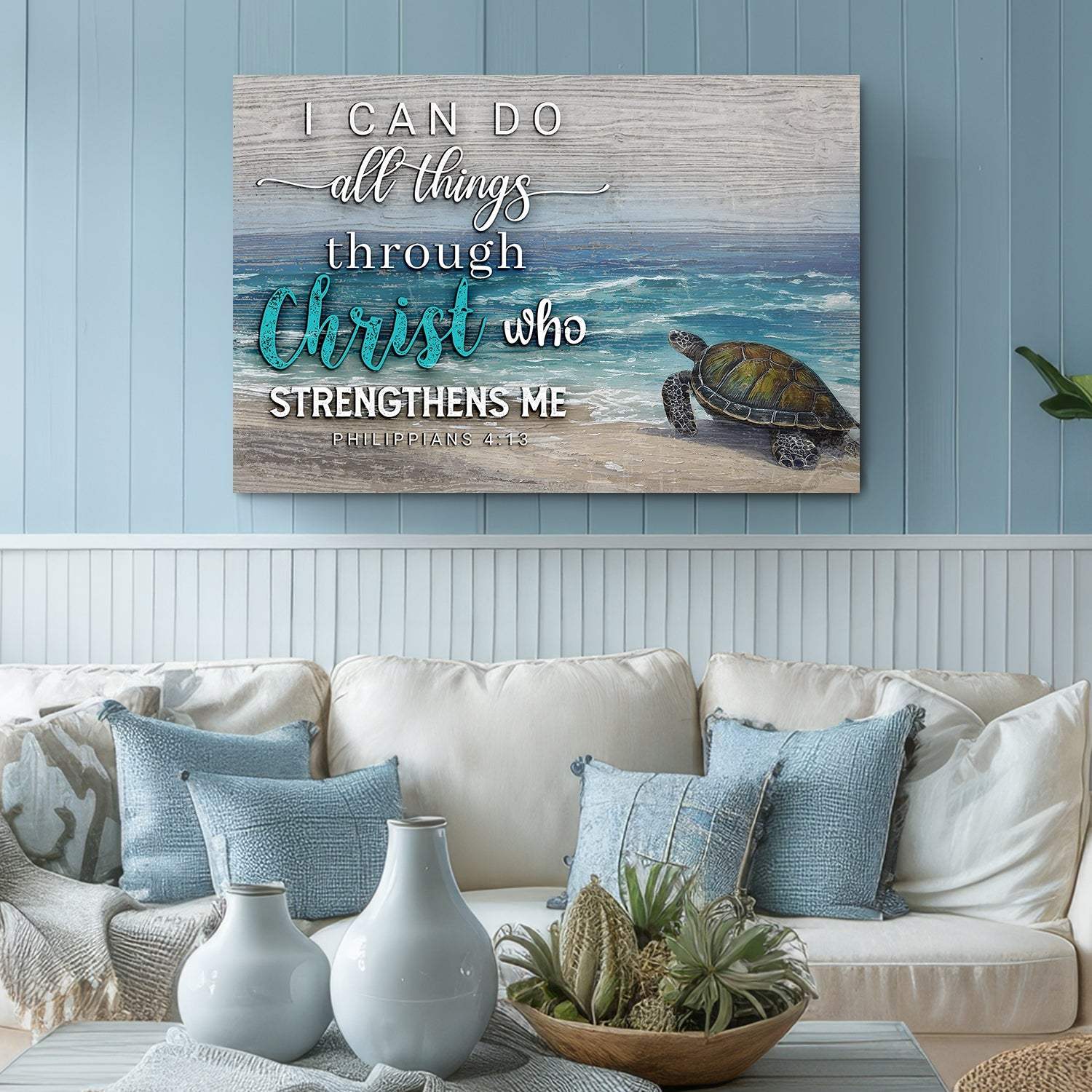 I Can Do All Things Through Christ Faith Sign IV - Tailored Canvases - Flyclothing LLC
