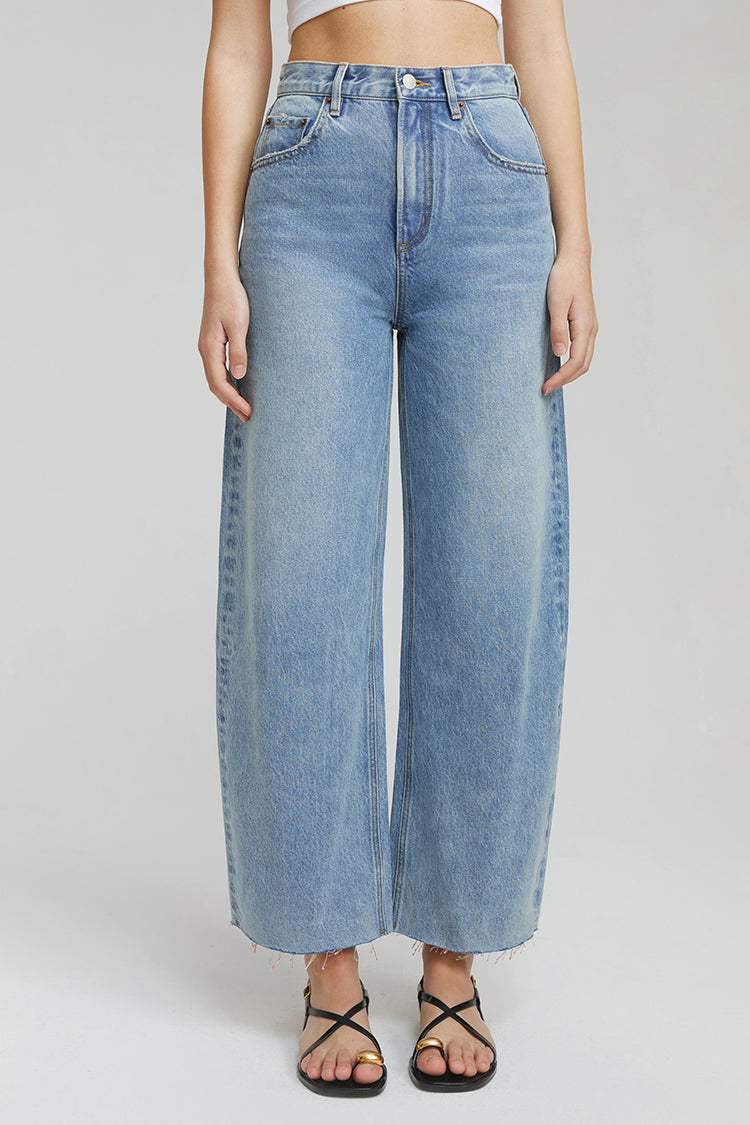 Moon Curve Raw Hem Crop Jeans HJ129 - Hey Joanie - Flyclothing LLC