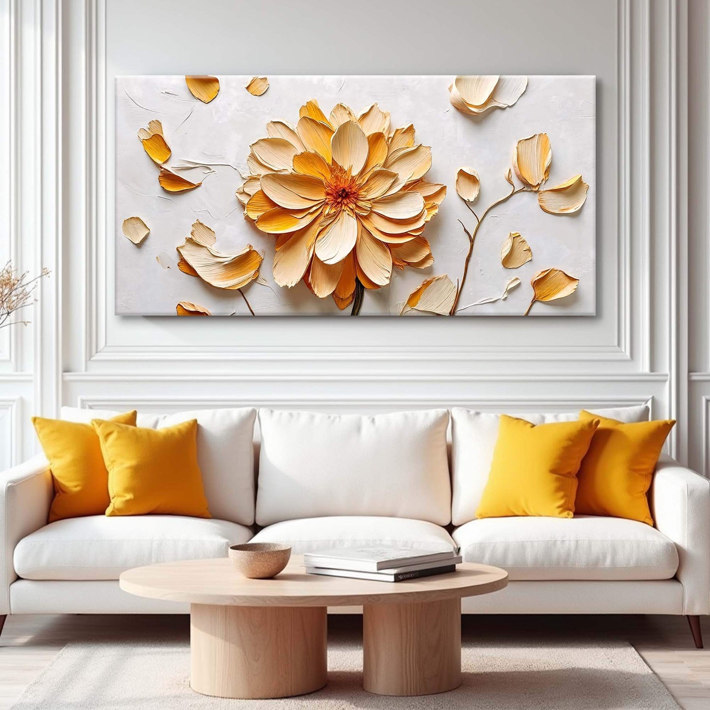 Golden Dandelion Minimalist Abstract Wall Art III - Tailored Canvases - Flyclothing LLC