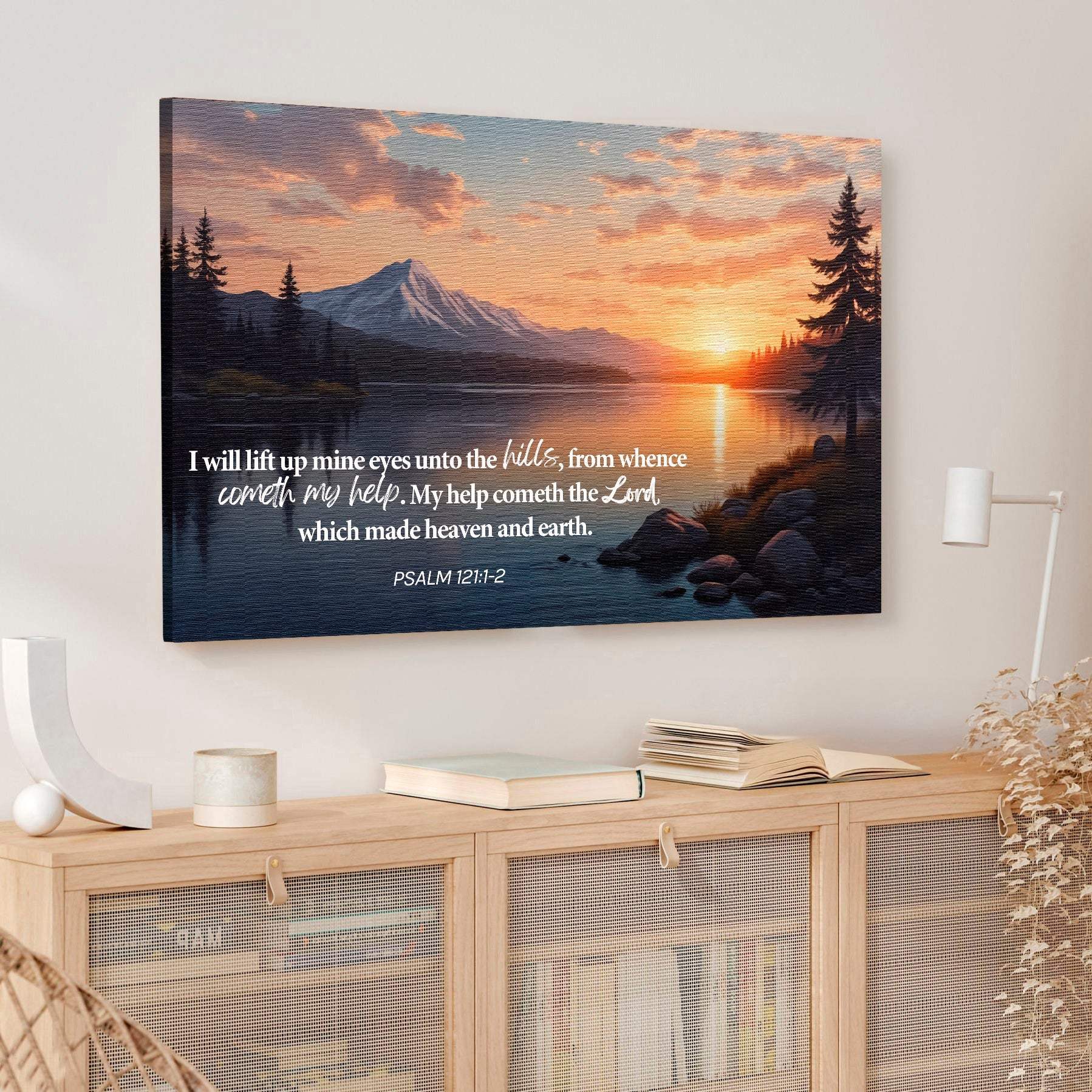 Psalm 121:1-2 - A Song Of Ascents Faith Wall Sign - Tailored Canvases - Flyclothing LLC