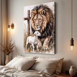 Lion And Sheep Faith Wall Art II - Tailored Canvases - Flyclothing LLC
