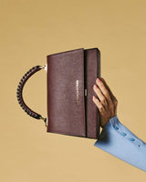 Federica (eggplant) - Italian calf leather women's crossbody bag (with shoulder strap)
