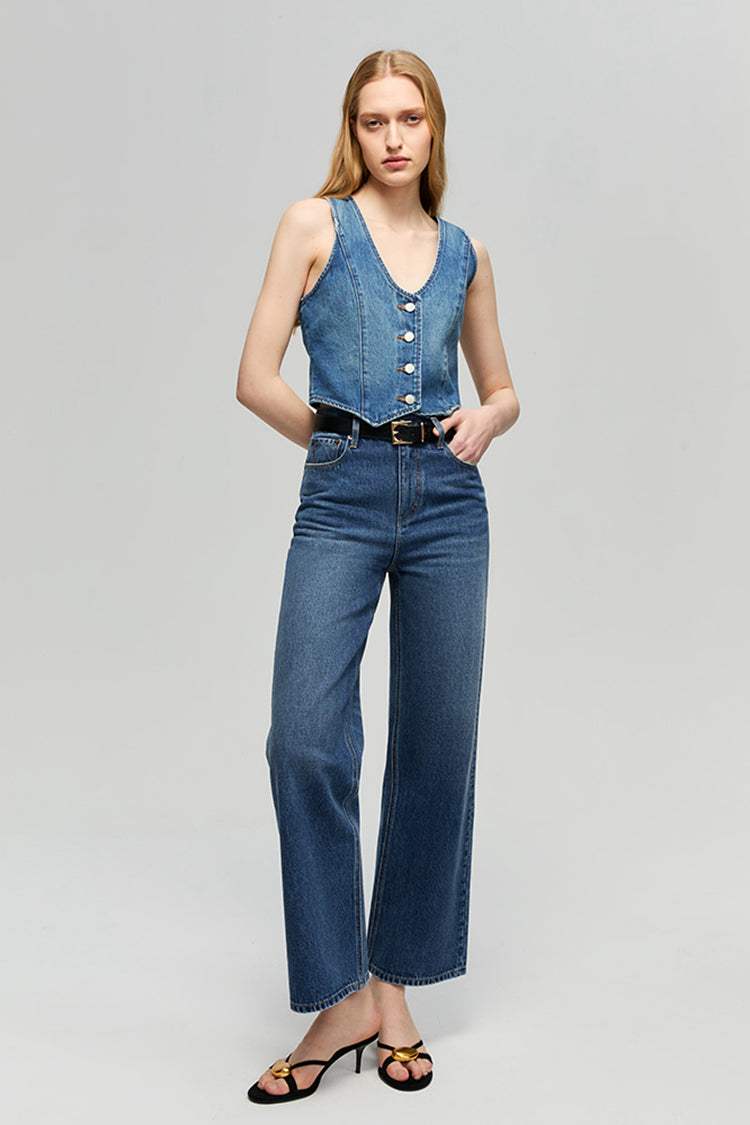 Blue Horizon Denim Vest HJ903 - Hey Joanie - Flyclothing LLC
