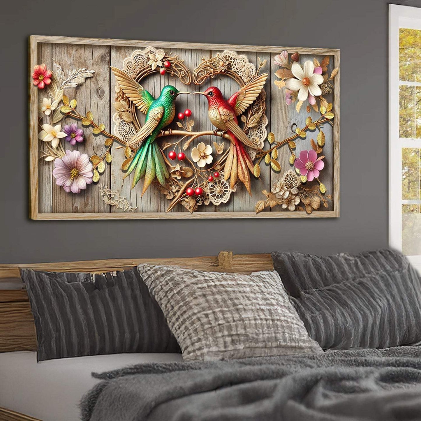 3D Hummingbirds Wall Art VII - Tailored Canvases - Flyclothing LLC