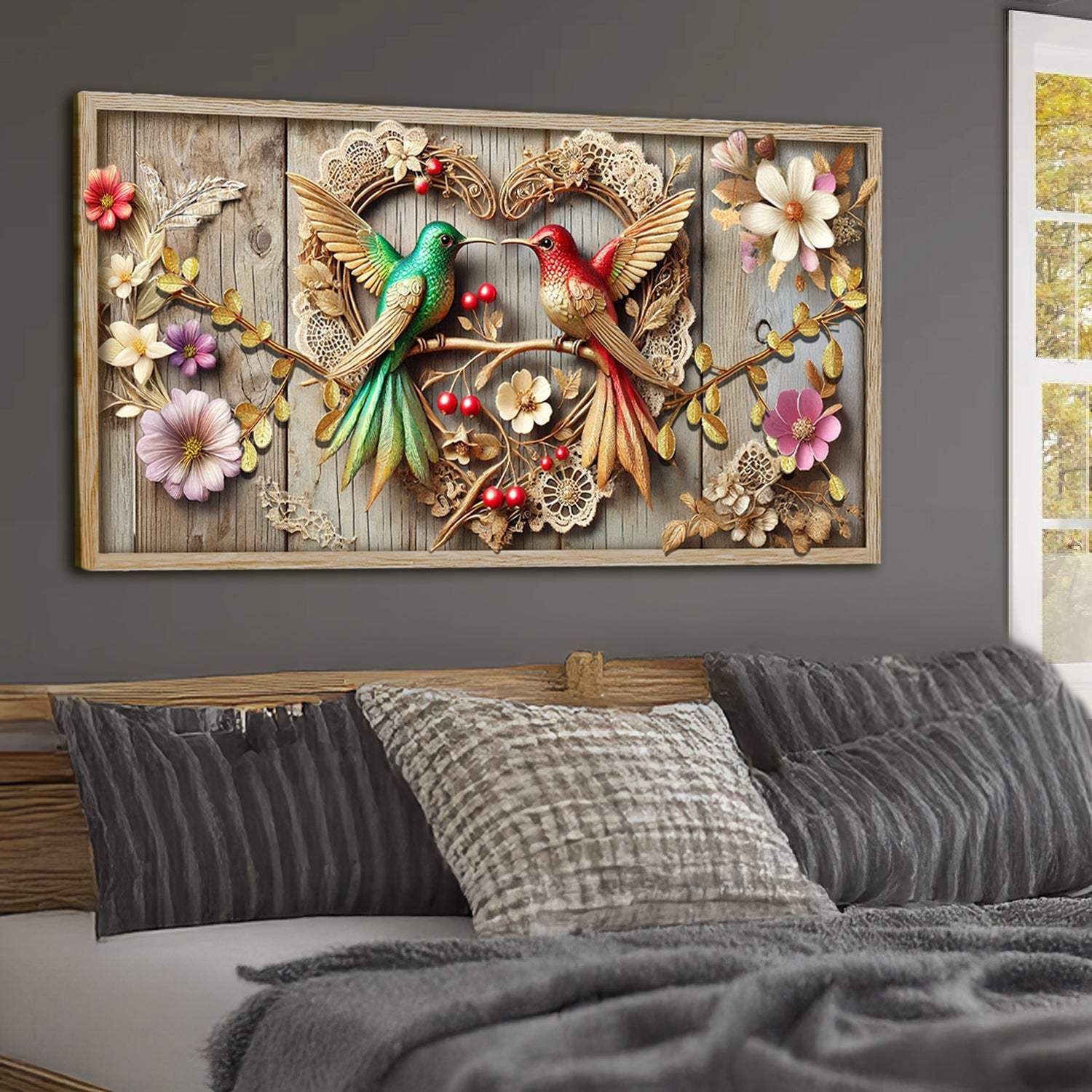 3D Hummingbirds Wall Art VII - Tailored Canvases - Flyclothing LLC