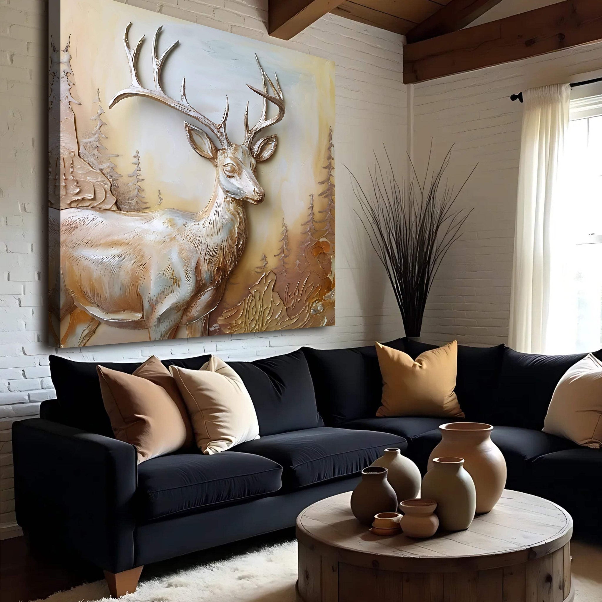 3D Deer Wall Art - Tailored Canvases - Flyclothing LLC