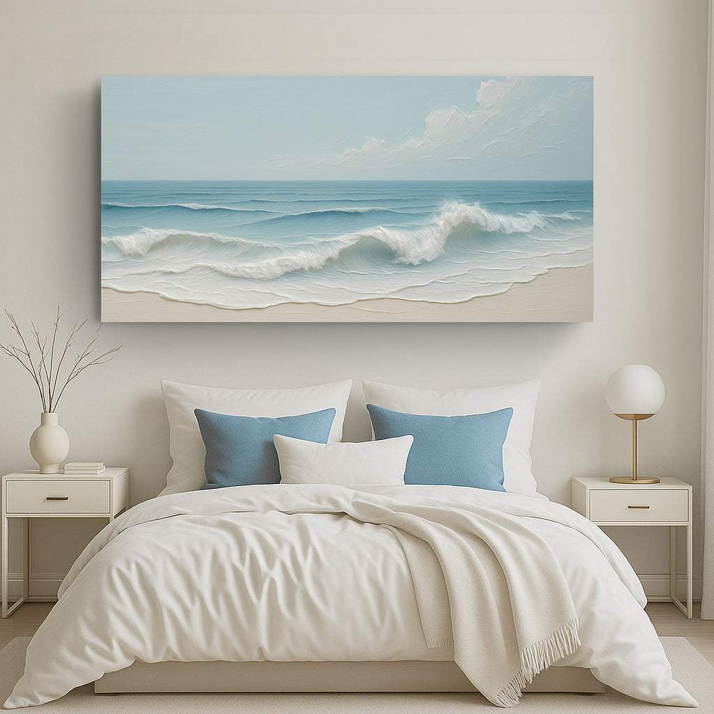 Serene Ocean Wave Coastal Wall Art VIII - Tailored Canvases - Flyclothing LLC