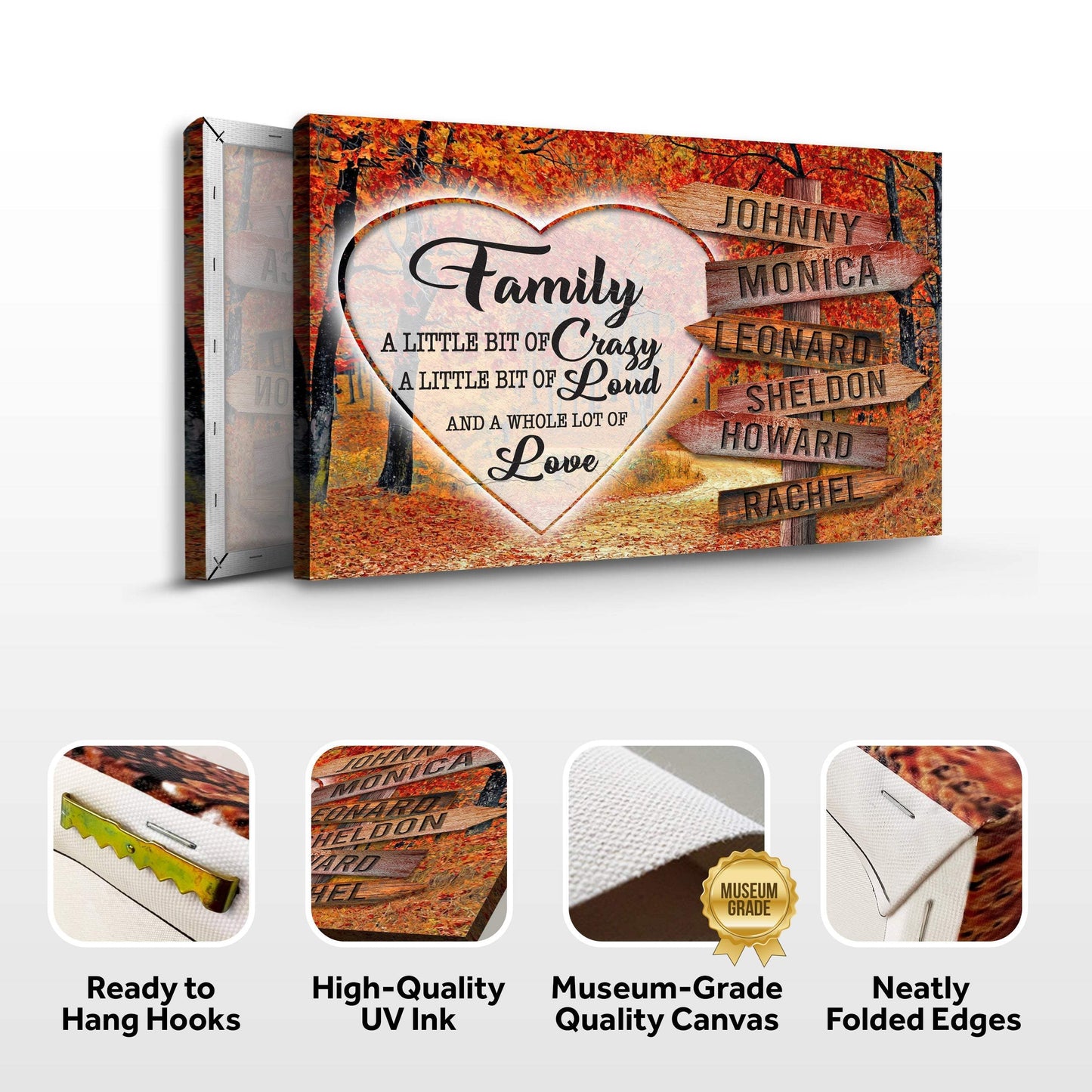 A Lot of Love Family Names Sign III - Tailored Canvases - Flyclothing LLC