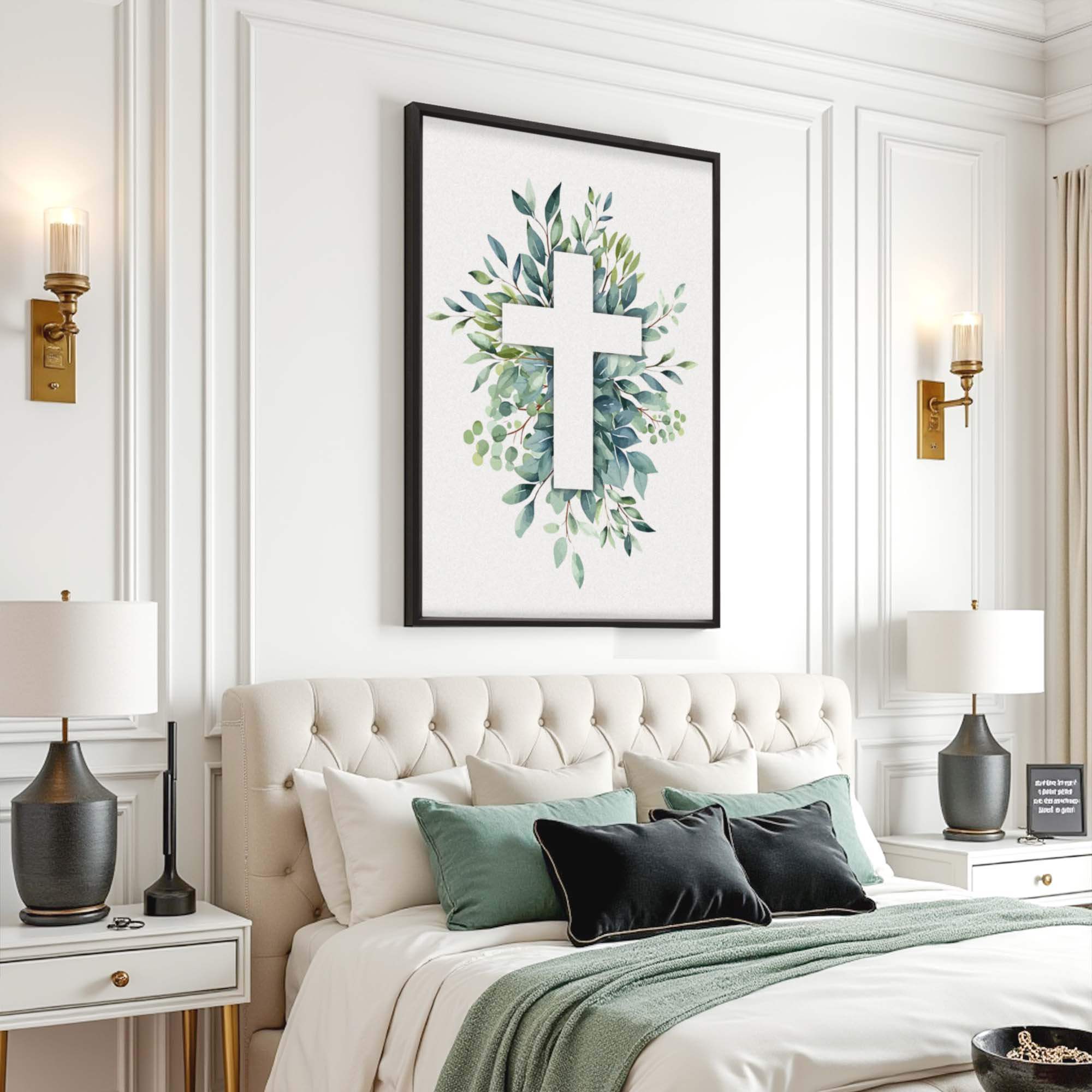 Evergreen Cross Faith Wall Art - Tailored Canvases - Flyclothing LLC
