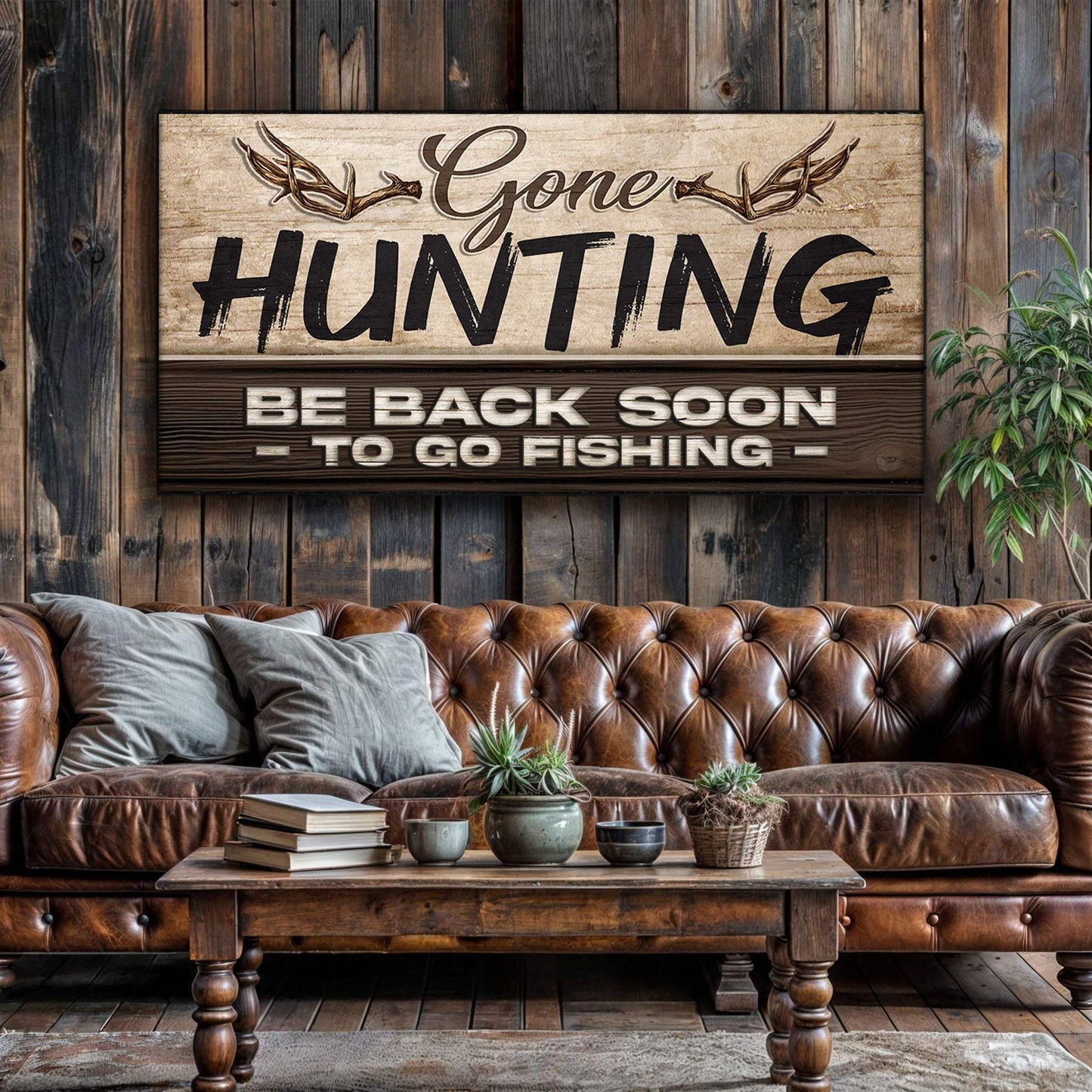 Gone Hunting Sign II - Tailored Canvases - Flyclothing LLC