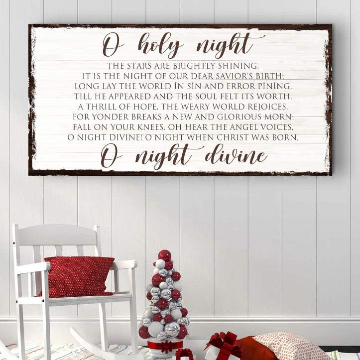 O Holy Night Christmas Sign II - Tailored Canvases - Flyclothing LLC