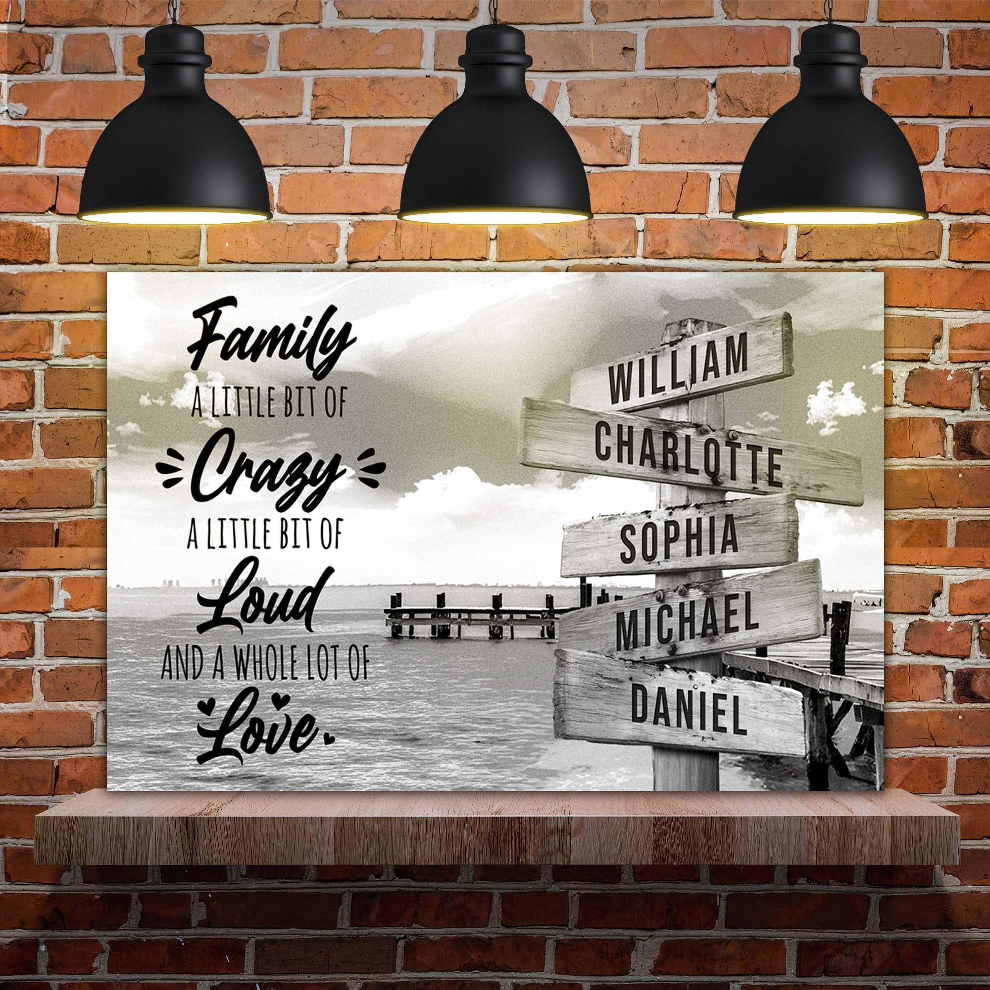 A Lot of Love Family Names Sign - Tailored Canvases - Flyclothing LLC