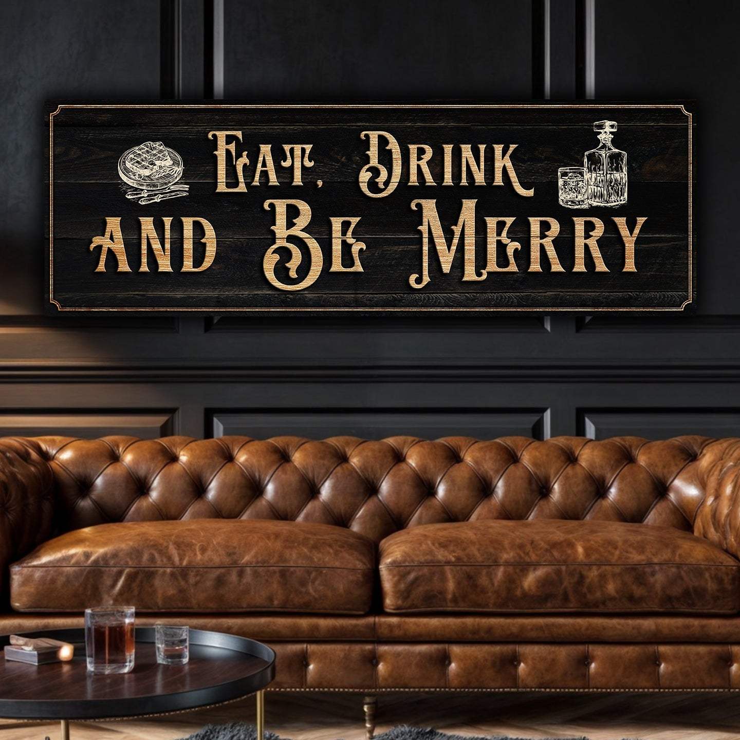 Eat, Drink And Be Merry Family Sign - Tailored Canvases - Flyclothing LLC