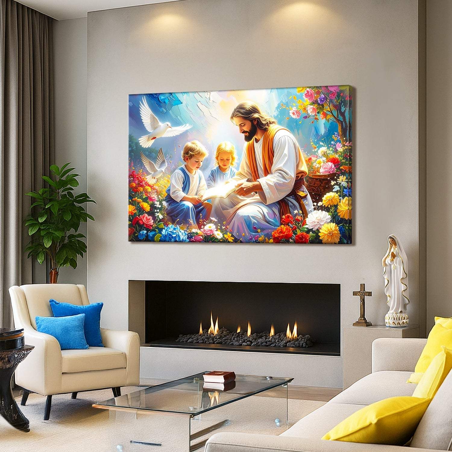 Jesus With Children Faith Wall Art IV - Tailored Canvases - Flyclothing LLC