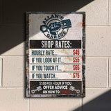 Garage Rules Sign - Tailored Canvases - Flyclothing LLC