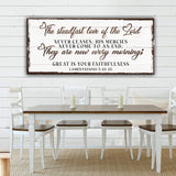 The Steadfast Love Of The Lord Lamentations 3:22-23 Faith Sign III - Tailored Canvases - Flyclothing LLC