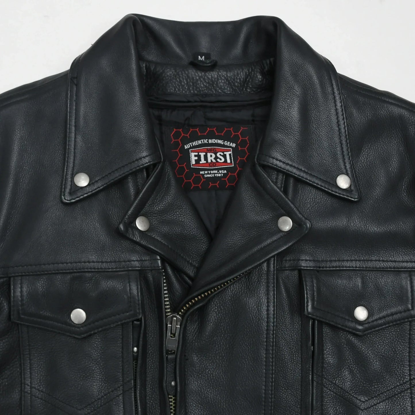 Mastermind Men's Motorcycle Leather Jacket - First Manufacturing Company - Flyclothing LLC