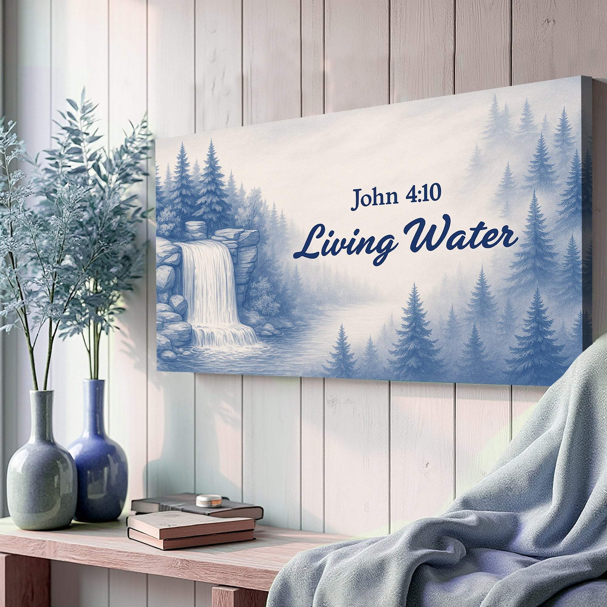 Living Water - John 4:10 Faith Sign - Tailored Canvases - Flyclothing LLC