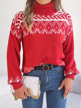 Turtleneck Dropped Shoulder Sweater - Trendsi - Flyclothing LLC