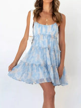 Floral Print Ruffle Tiered Mini Dress - Trendsi - Flyclothing LLC